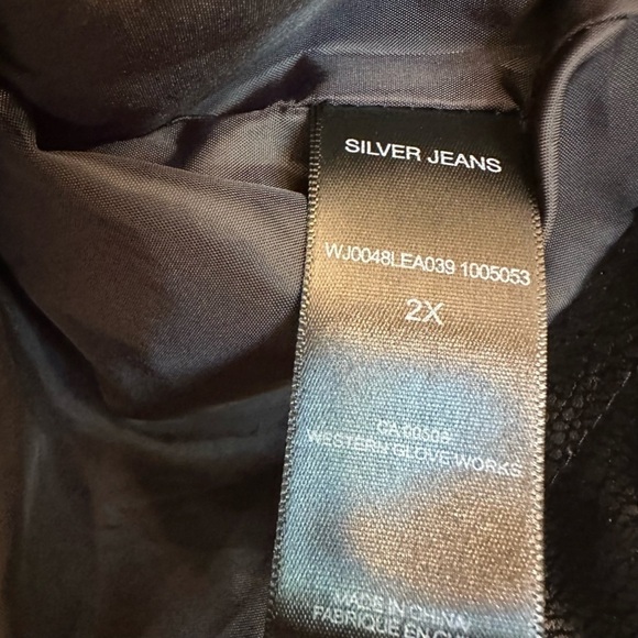 Silver Jeans Co Black Faux Moto Jacket Womens Size 2X - Picture 6 of 11